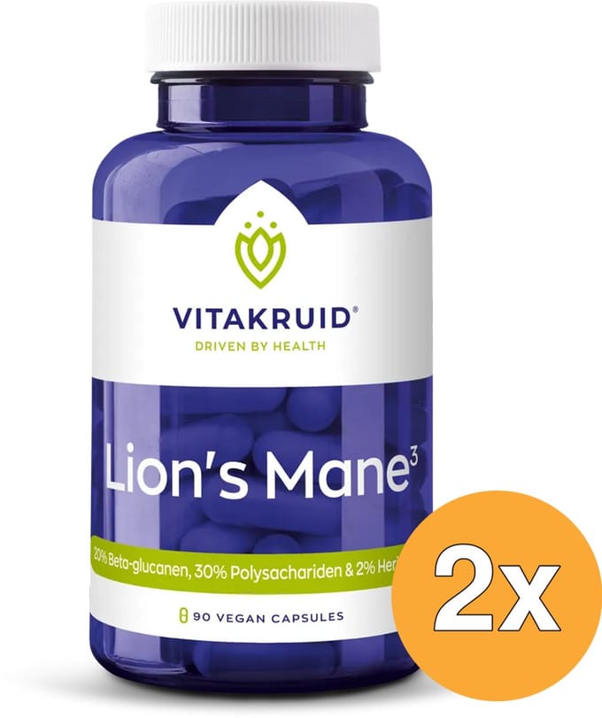 2x Vitakruid Lion's Mane (90 vega capsules)