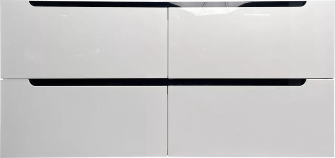 Vente-unique Zwevend wastafelmeubel - Wit - L120 x H57 cm - SELITA