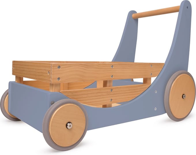 Kinderfeets 2-in-1 houten opbergkar & loopwagen - Slate Blue