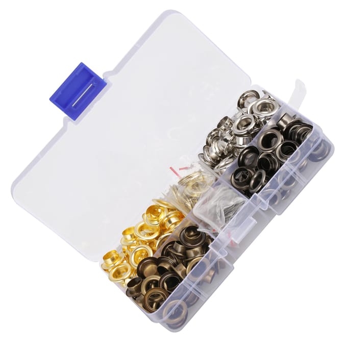 140 sets/doos 8mm Messing Oogje Grommet Set Knutsel Kleding Accessoires gray