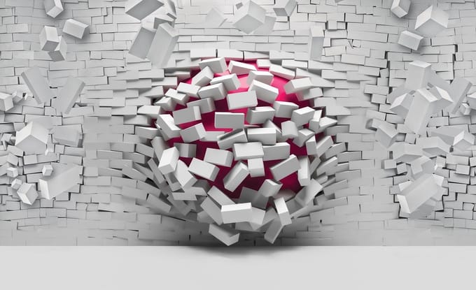 Modern Abstract Brick Wall Photo Wallcovering