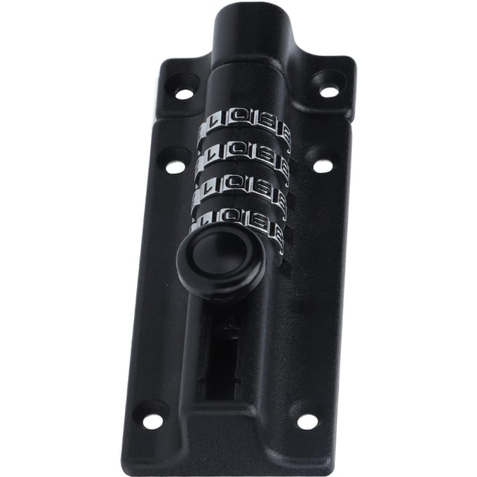 Verrou à combinaison Loquet codé 4 chiffres Antivol Métal Serrure pour Porte Armoire Jardin black