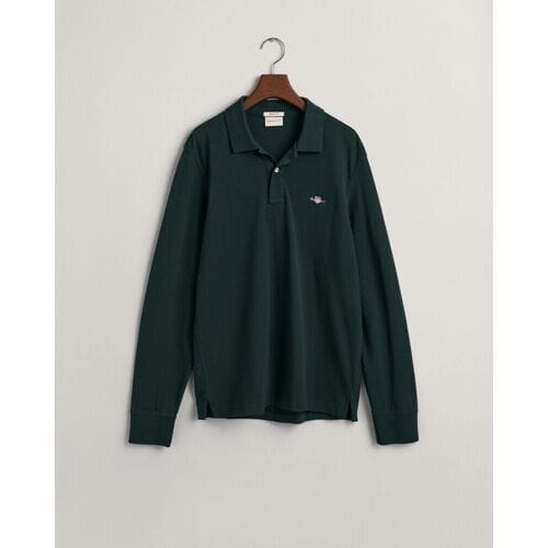 Gant - Rugger Pique Polo Donkergroen - Regular-fit - Heren Poloshirt Maat L