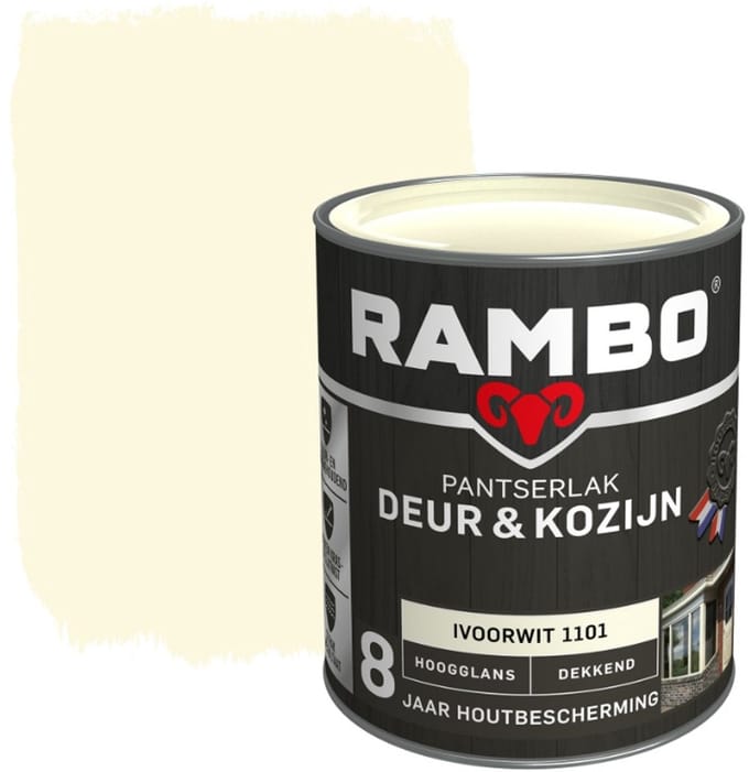 Rambo Pantserlak Deur en Kozijn - 1.5L - Ivoorwit
