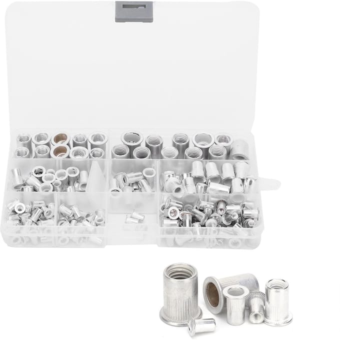 165 stuks Doos Aluminium Klinkmoer Inzetmoer Accessoireset M3 4 5 6 8 10