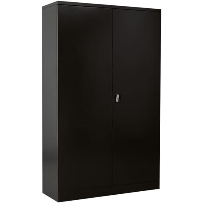 Stalen kast, H 1950 x B 1200 x D 420 mm, antracietgrijs 7016