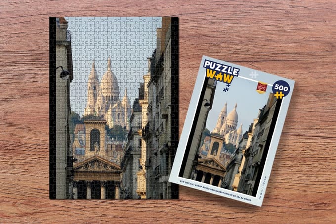 Puzzel Een uitzicht vanaf Boulevard Haussmann op de Sacré Coeur - Legpuzzel - Puzzel 500 stukjes