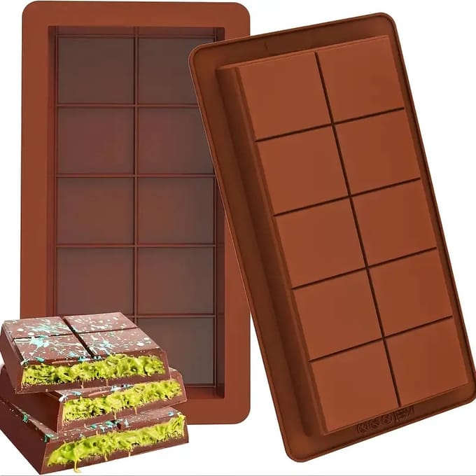 Siliconen Chocoladevorm, Dubai Reep, Bakvorm, Candy Bar, Siliconen Chocoladereepvorm