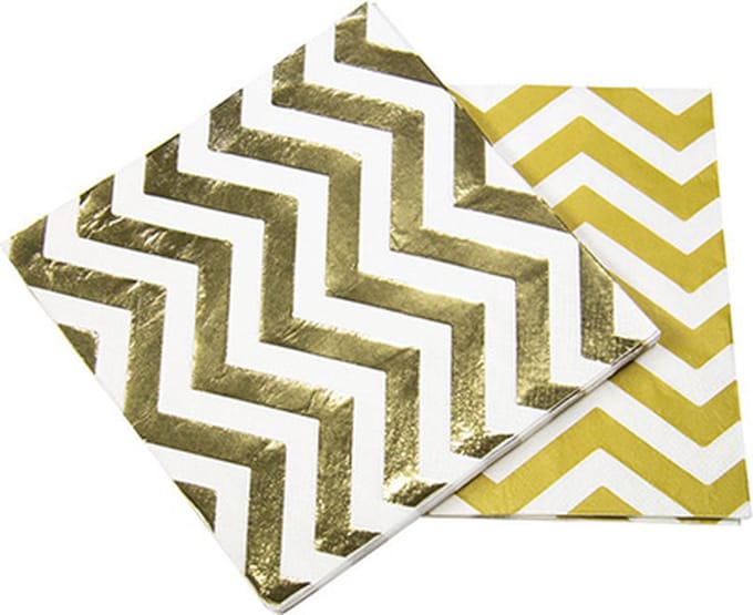 Folat - Servetten - zigzag Goud (20stuks)