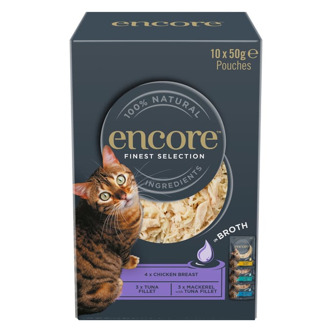 10x50g Encore Cat Pouch in bouillon Finest Selection Multipack nat kattenvoer