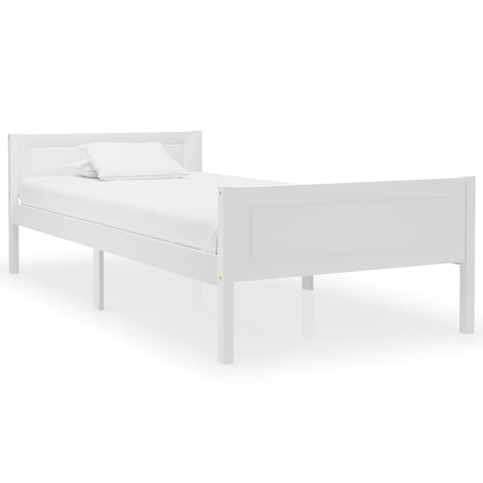 vidaXL - Bedframe - massief - grenenhout - wit - 100x200 - cm