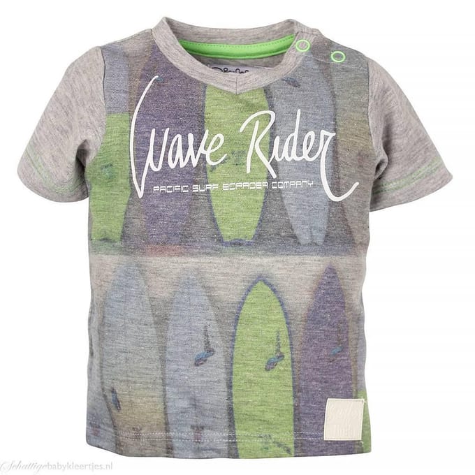 Dirkje T-shirt Wave Rider light blue  -  Maat  86