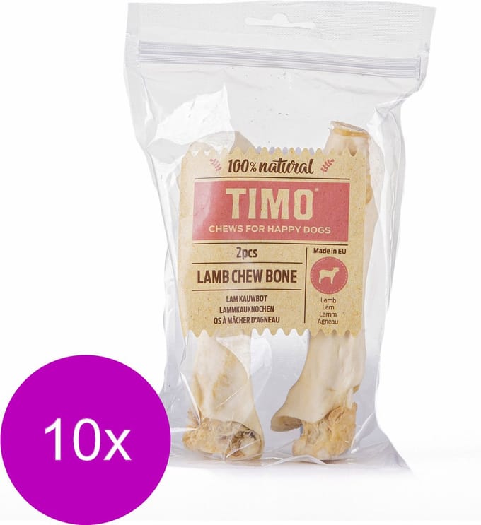 Timo Lamsbot - Hondensnacks - 10 x Lam 2 stuks