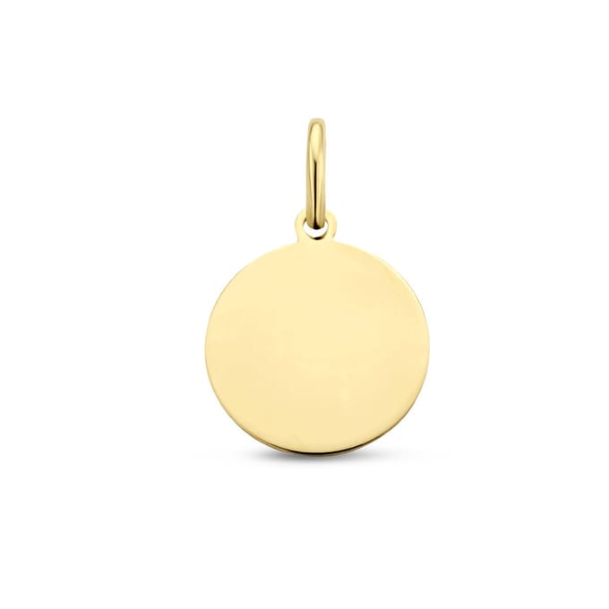 zilver verguld (geel) graveerhanger rond 3 micron 2103130