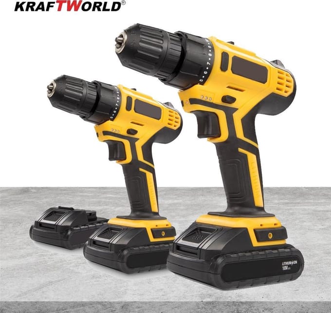 Boor en Schroefmachine  Kraft World Professional-lineduo | accuboor