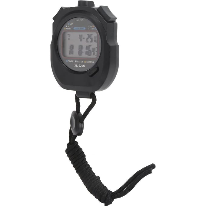 Sport Timer 2 Rijen Digitale Display Multifunctionele Waterdichte Elektronische Stopwatch voor Wedstrijden gray