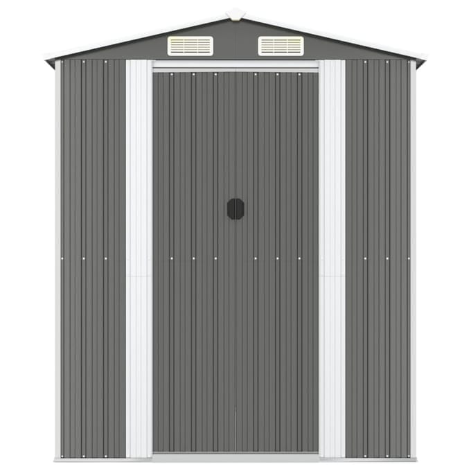 vidaXL - Tuinschuur - 192x191x223 - cm - gegalvaniseerd - staal - lichtgrijs