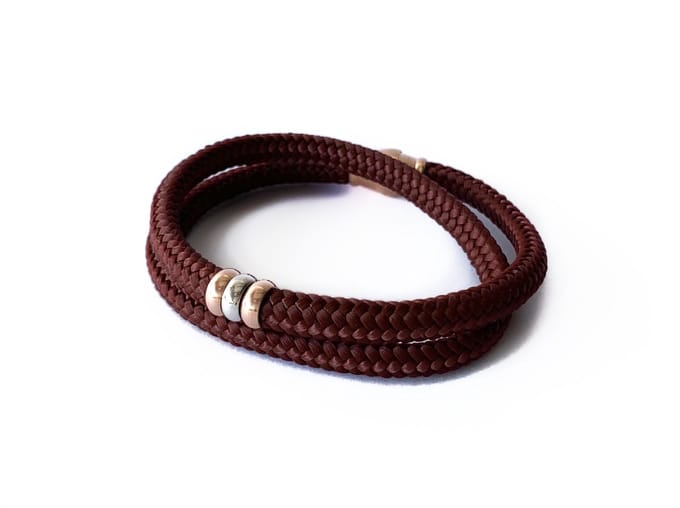 NIEUW! Jolla - dames armband - wikkelarmband - zilver - touw - bedels - Basic Rope - Bordeaux/Rosé