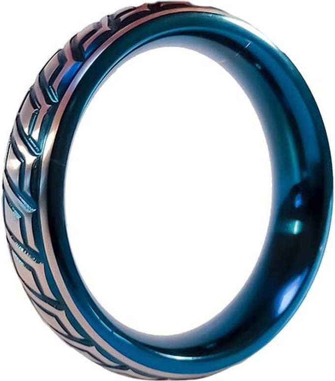 Black Label - Blue Wave Cockring - RVS - Blauw/Zilver 55 mm