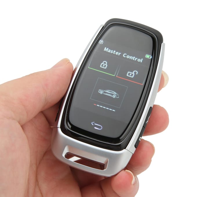 Auto Smart LCD Sleutel Touchscreen Bluetooth 5.0 Verbinding Sleutelloze Toegang Soepele Aanraking voor Eénknopsstart Modellen zilver
