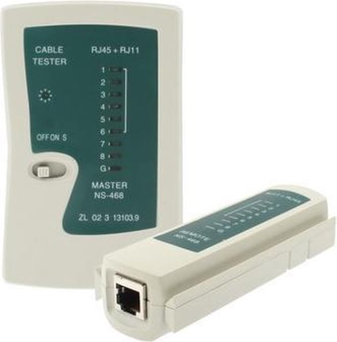 By Qubix - UTP Internet / ethernet / netwerk Kabel Tester RJ11 RJ12 RJ45