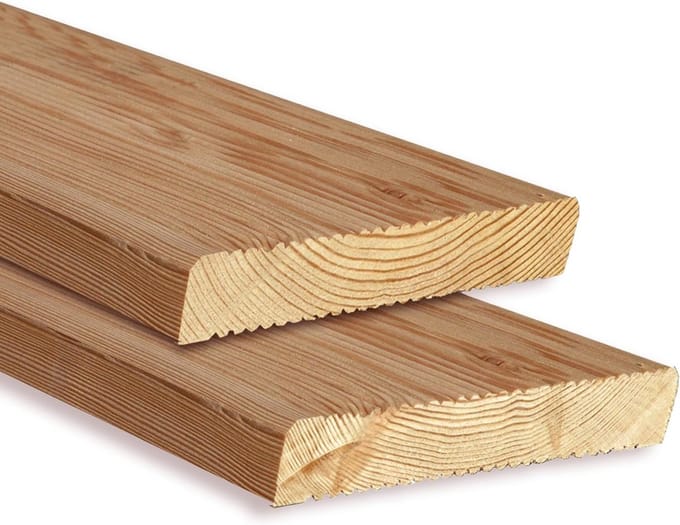 Douglas Lariks Terrasplanken 27x142 mm 100 cm Tweezijdig Geribbeld