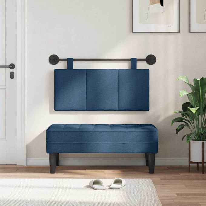 vidaXL - Hangend - hoofdbord - Blauw - Stof