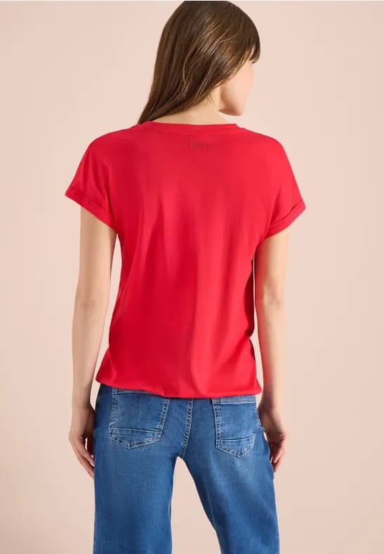 Shirt met tuniek en split aan de hals
