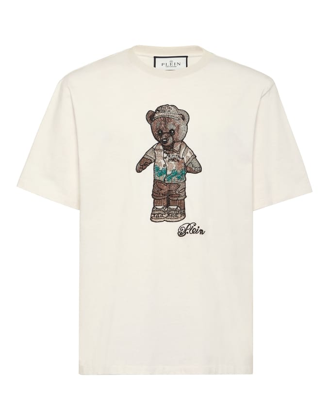 Crystal Round Neck T-Shirt Teddy Bear
