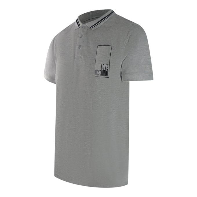 Love Moschino Box Logo Grijze Poloshirt