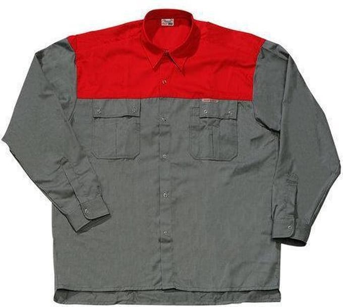 Havep hemd m/langemouwen 1569 grijs/rood medium