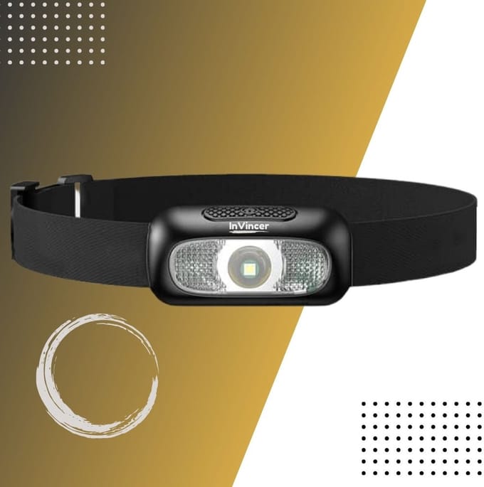 InVincer Hardloopverlichting - Hoofdlamp - Oplaadbaar - 5 standen - waterdicht