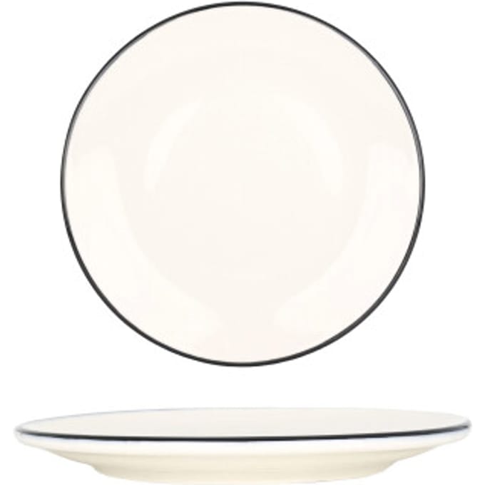 Bonna Dessertbord - Linea Black - Porselein - 21 cm - set van 6