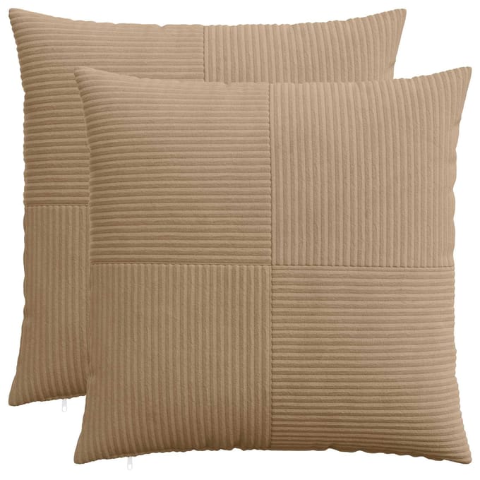 vidaXL - Kussensloop - 2 - pcs - ALMELO - Bruin - 70 - x - 70 - cm - corduroy