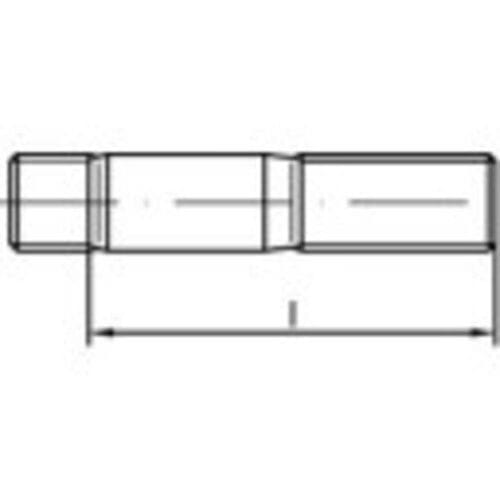 TOOLCRAFT 132697 Tapeinden M8 40 mm DIN 938 Staal 50 stuk(s)