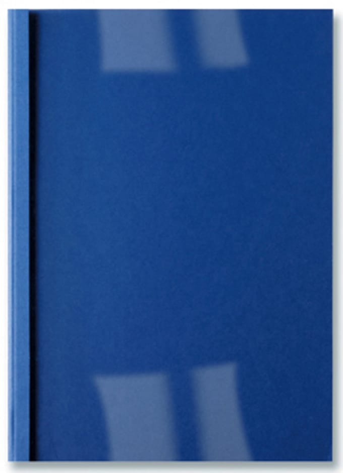 Thermocover 4 mm A4 formaat lederlook blauw 25 stuks