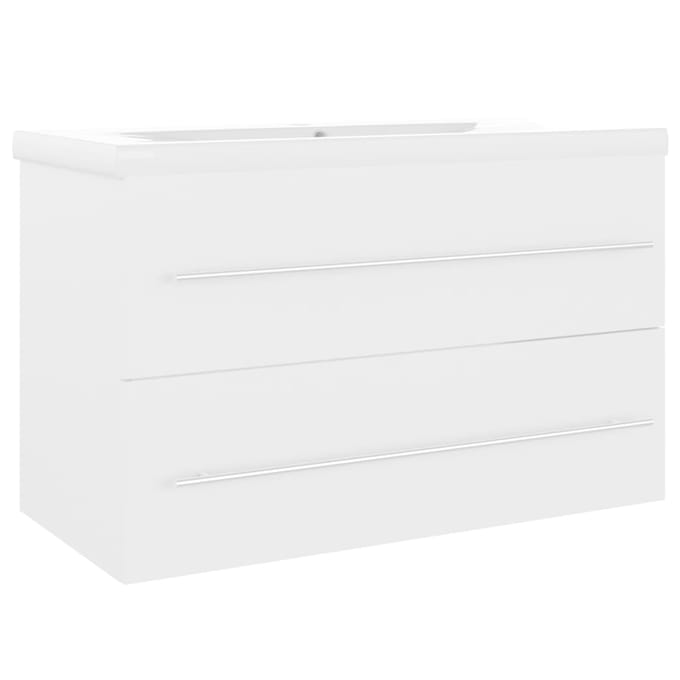 vidaXL - Wastafelkast - met - ingebouwde - wastafel - spaanplaat - wit
