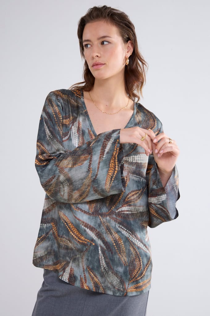 Summum Woman Top V Neck Dotted Leafs Cloud Taglia: 46 | Magliette intime Outlet | Donna