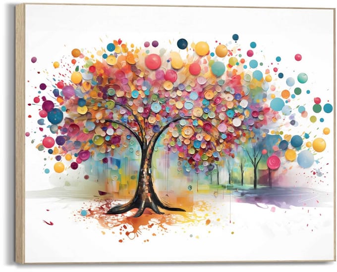 Schilderij Tree of Colours - 50 x 40 - Hout - REINDERS