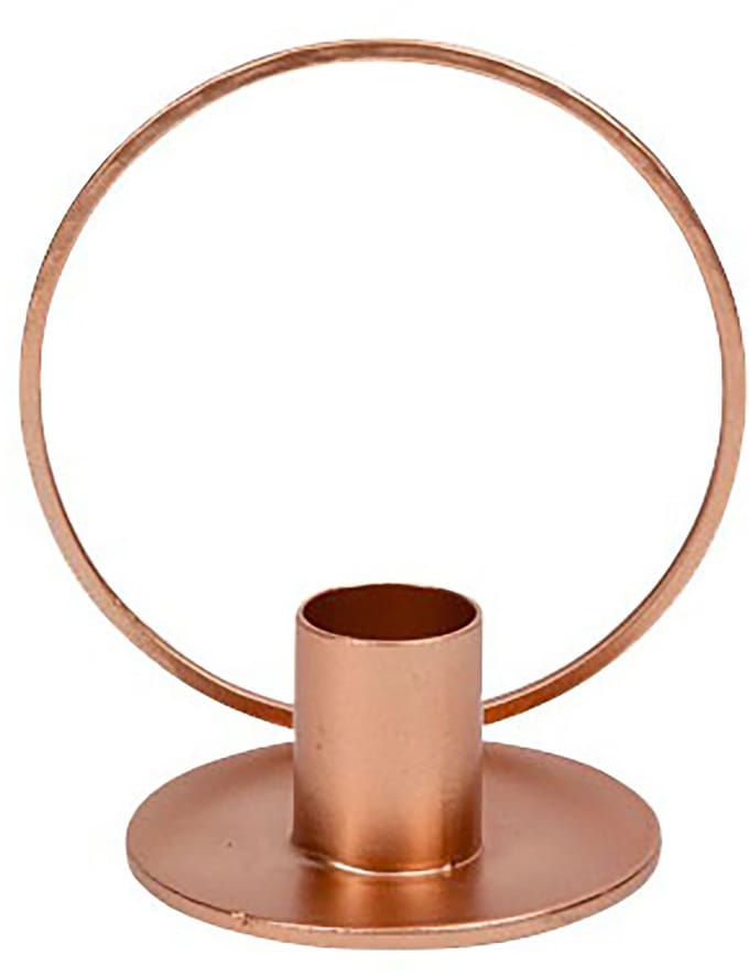 ARTYFETES - Kaarsenhouder cirkel roségoud 10 cm metaal