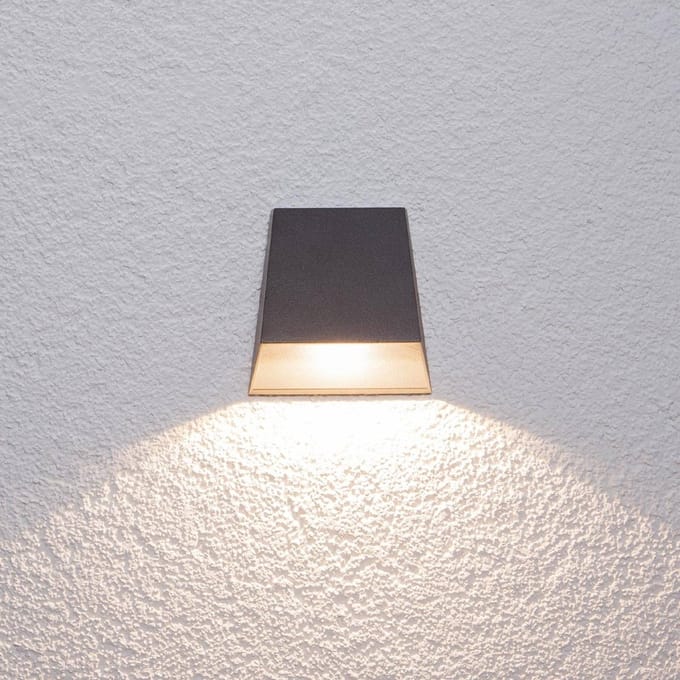 Lucande LED buiten wandlamp Hanno, antraciet, metaal, IP54