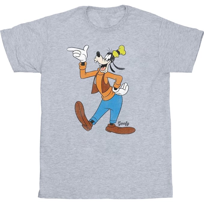 Disney Heren Klassiek Goofy T-Shirt (Heide Grijs)