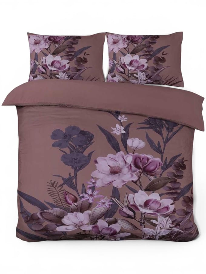 Husch Dekbedovertrek Marlous - 240x200/220 - Bloemen - Multi/Taupe