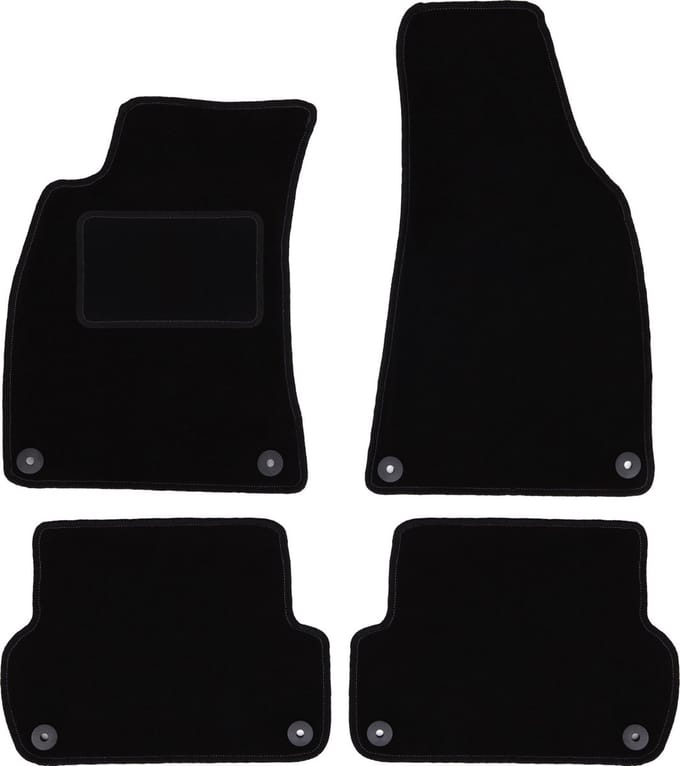 Zwarte veloursmatten voor: Seat Exeo sedan, stationwagen (2008-2015)
