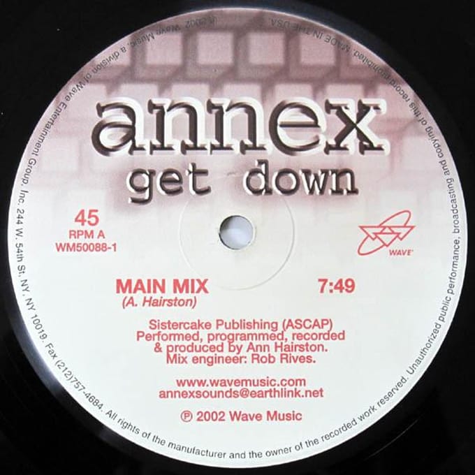 12-inch Record ANNEX - Get Down WM500881 Wave Music 2002 US Dance & Electronica Gebruikt gray