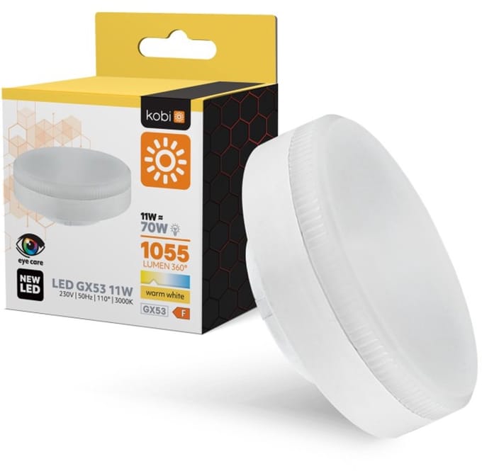 Kobi LED Lamp GX53 - 11W 1055lm 3000K - Warm Wit Licht - 25000 uur Levensduur - 1 stuk