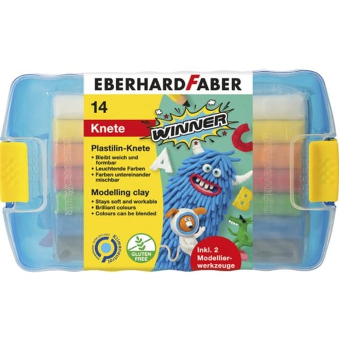 Eberhard Faber boetseerklei - 7 x 2 kleuren - in plastic bewaardoos - EF-572010