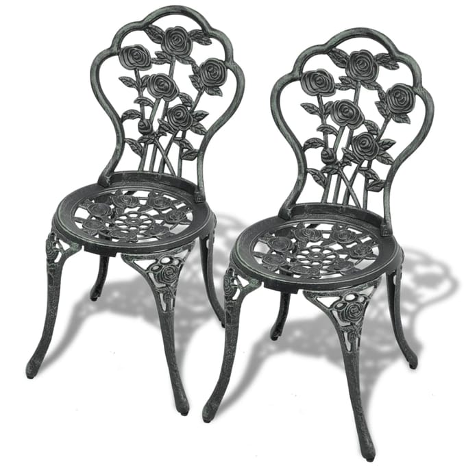 vidaXL - Bistrostoelen - 2 - st - gietaluminium - groen