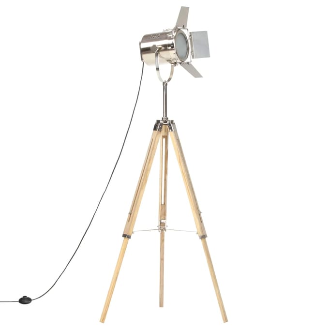 vidaXL Vloerlamp driepoot 140 cm massief mangohout