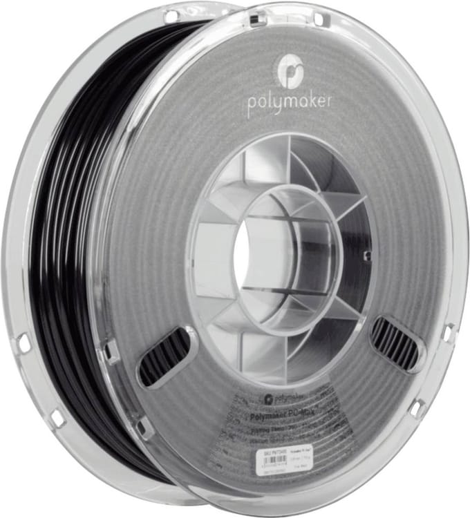 Polymaker PC02001 Polymax Tough Filament PC (polycarbonaat) Hoge stijfheid, Hittebestendig, Slagvast 1.75 mm 750 g Zwart PC-Max 1 stuk(s)